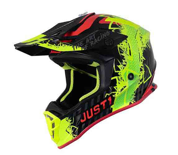 CASCO JUST1 J38 MASK FLUO YELLOW / RED / BLACK M